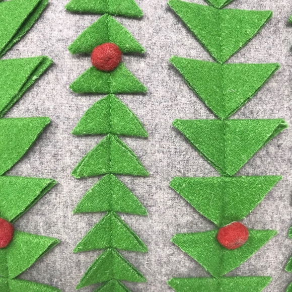 Wool Blend Felt 3D Christmas Tree Throw Pillow - Picture 2 of 5